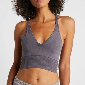 Free People Movement Good Karma Crop Top Women Color Gray Size XS/S